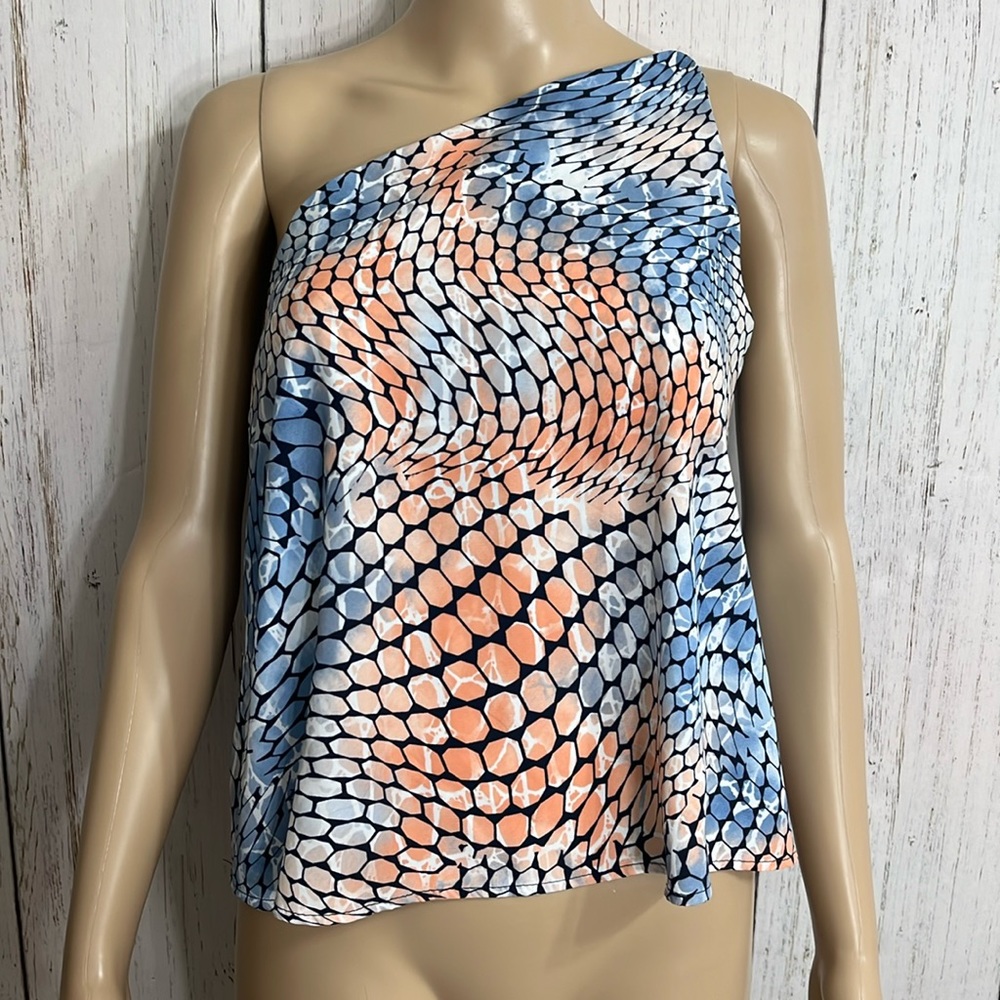 Morgan Claire One Shoulder Halter Crop Top Size Medium